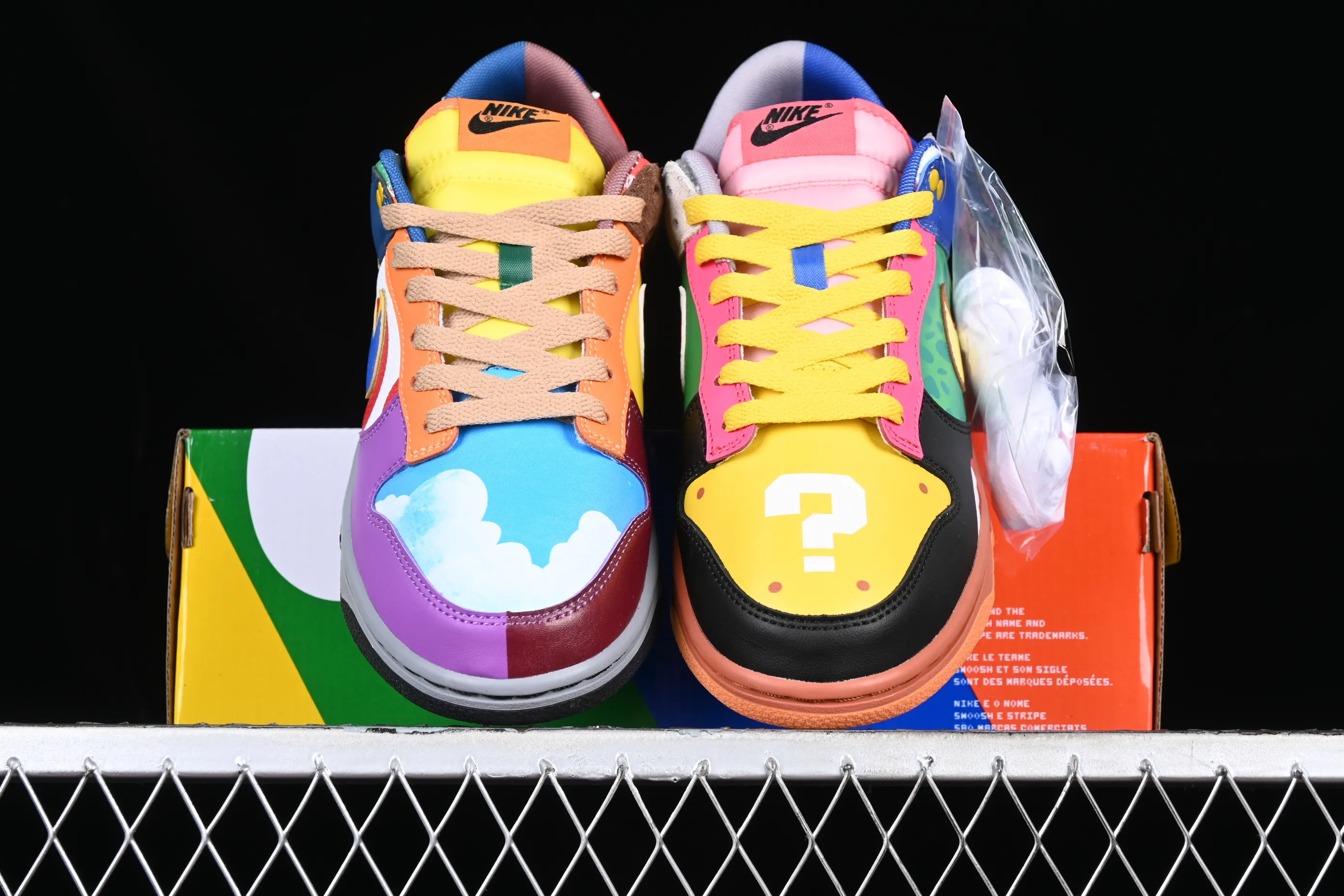 All categories Nk SB Dunk series Nk SB Dunk Low low-top sneakers Nk Dunk Low Mario customized rainbow color SB low-top sports and leisure sneakers DH0952-100